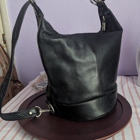 Tano Black Leather Hobo Bag - Picture 3 of 7